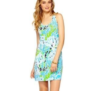 Lilly Pulitzer Cordon Racerback dress in Lets Cha Cha blue Green size small